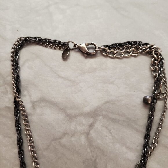 💖 Chico's Rhinestone Crystal Pave Multi Chain Circle Pendant 💖 - Picture 2 of 6